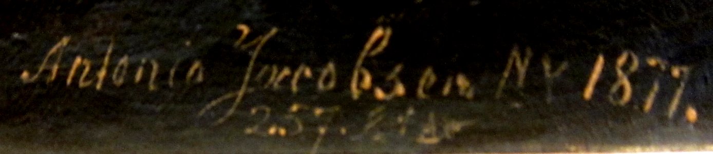 Signature of American painter Antonio Jacobsen