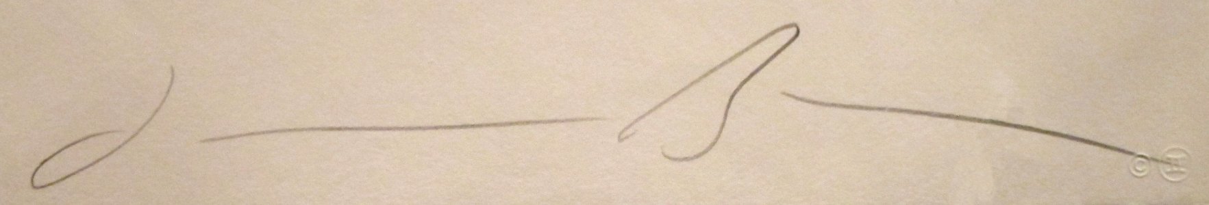 Signature of American artist Jonathan Borofsky, from 1986