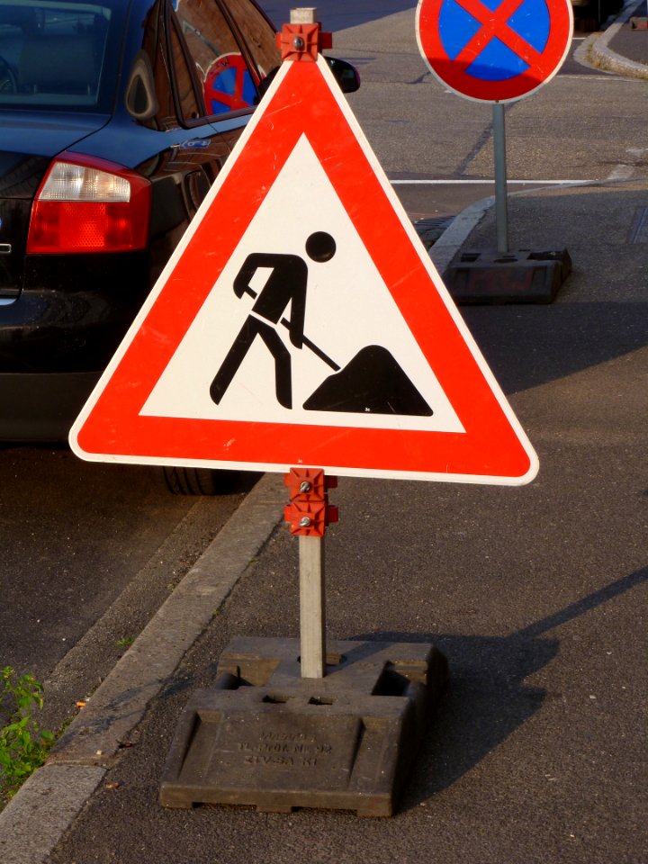 Signalisation temporaire de chantier à Pforzheim