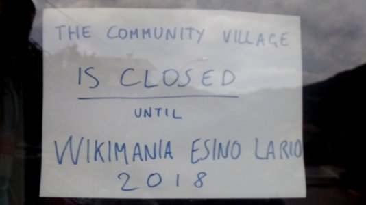 Sign put up at the community space