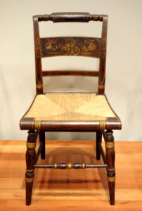 Side chair, Lambert Hitchcock (1795-1852), 1826-1829, painted wood and woven rush seat - De Young Museum - DSC00816