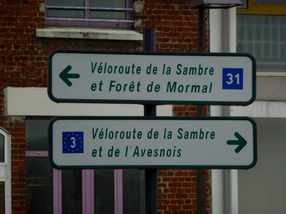 Signalisation véloroutes à Maubeuge (1)