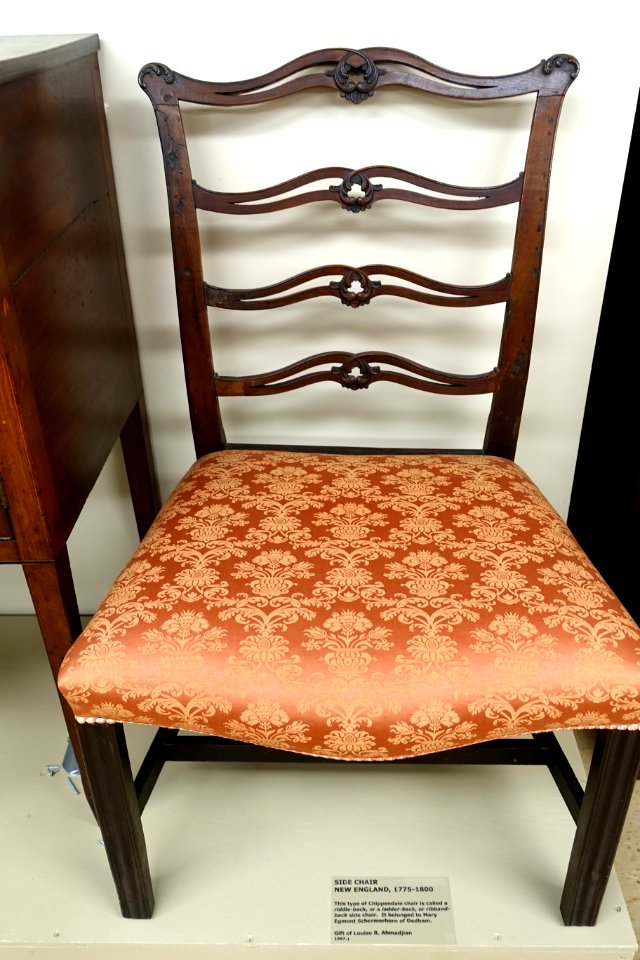 Side chair, Chippendale style, New England, 1775-1800 - Dedham Historical Society - Dedham Massachusetts - DSC04189