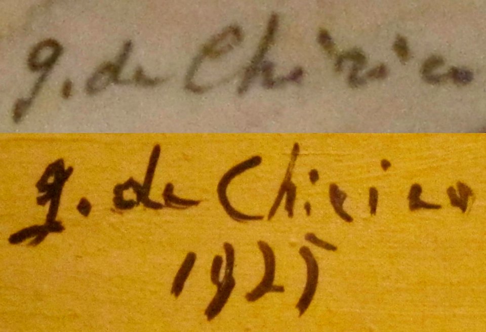 Signature of Giorgio de Chirico, 1925