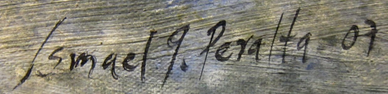 Signature of Cuban painter Ismael Gomez Peralta (1867- )