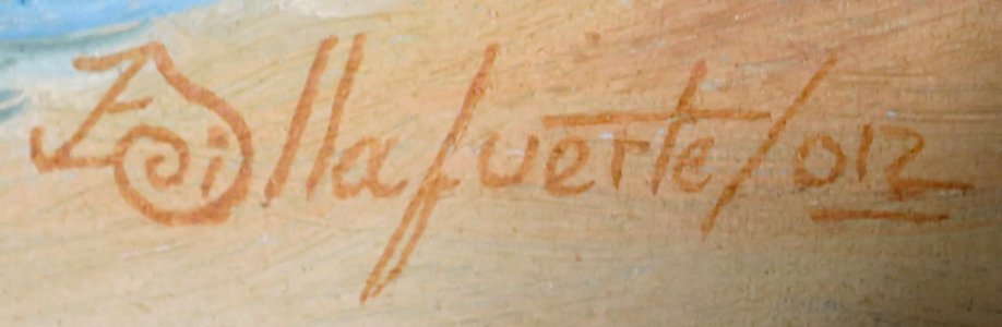 Signature of Cuban painter José A. Villafuerte