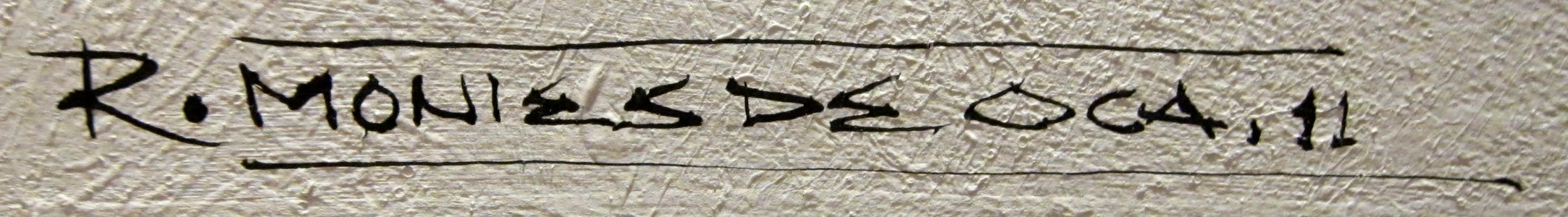 Signature of Cuban painter Rafael Manuel Perez Montes de Oca, born 1960