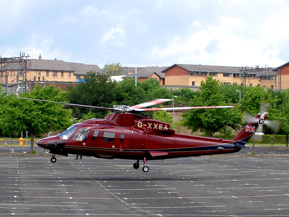 Sikorsky S-76C+ G-XXEA taking off with prince Charles on board