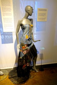 Signature dress, labeled Parasuco Jeans, 2008, cotton, nylon, plastic paillettes, elastane - Musée de la mode - Montreal, Canada - DSC07110