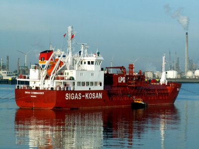 Sigas Commander at the Calland canal, Port of Rotterdam, Holland
