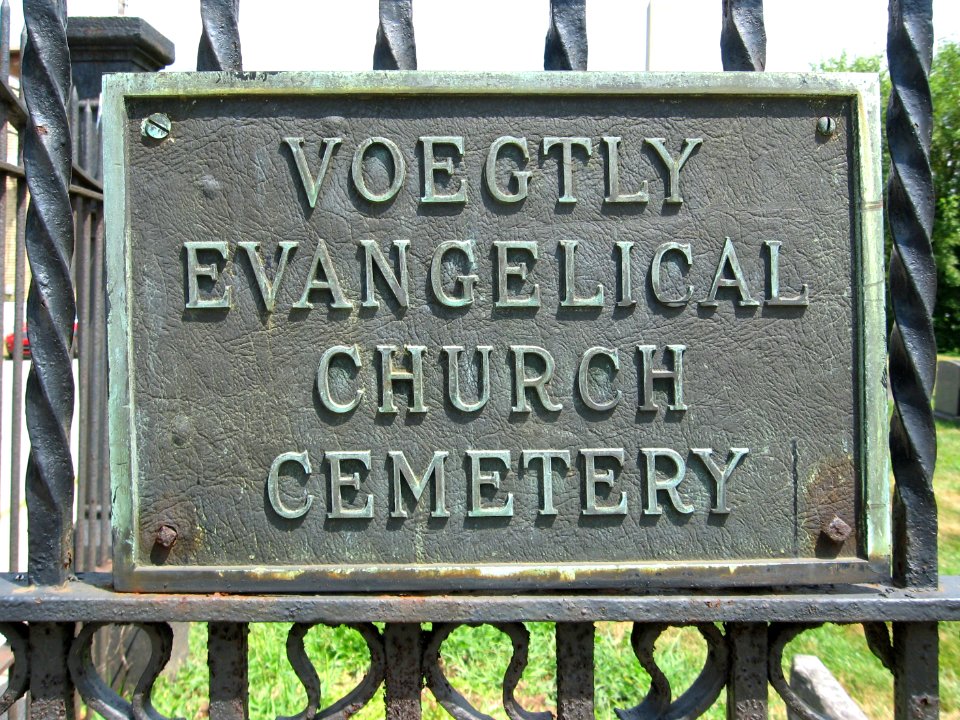 Sign, Voegtly Cemetery, 2015-08-09. 01