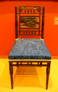 Side chair, Herter Brothers Decorating Company, c. 1880, ebonized cherry with carved and gilded decorations - Currier Museum of Art - Manchester, NH - DSC07599