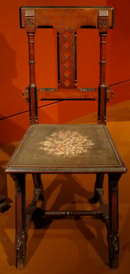 Side chair, Kimbel and Cabus, c. 1878, walnut, MMA