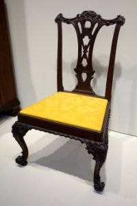 Side Chair, Philadelphia, 1765-1770, carving attributed to Martin Jugiez, mahogany - Chazen Museum of Art - DSC02478