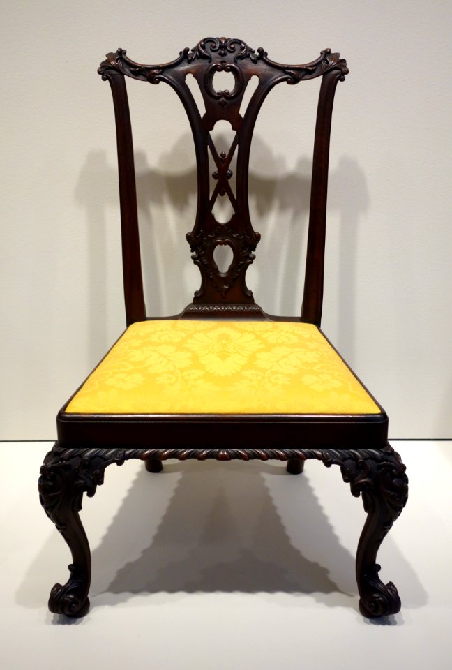 Side Chair, Philadelphia, 1765-1770, carving attributed to Martin Jugiez, mahogany - Chazen Museum of Art - DSC02500