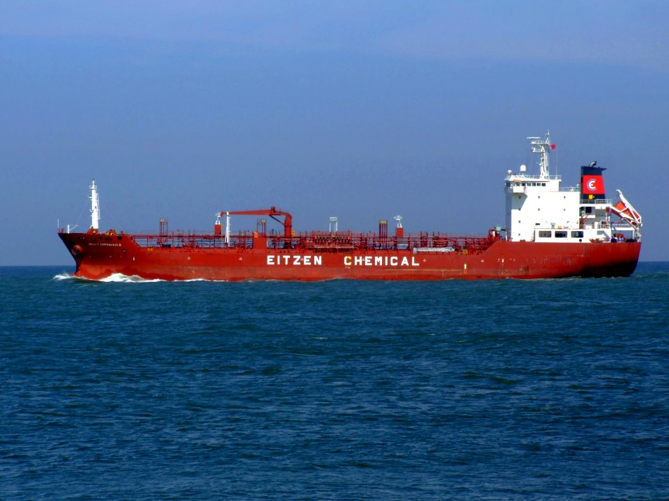 Sichem Copenhagen p1a leaving Port of Rotterdam, Holland 19-Apr-2007