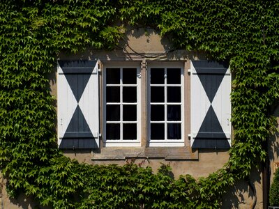 Farmhouse old window facade photo