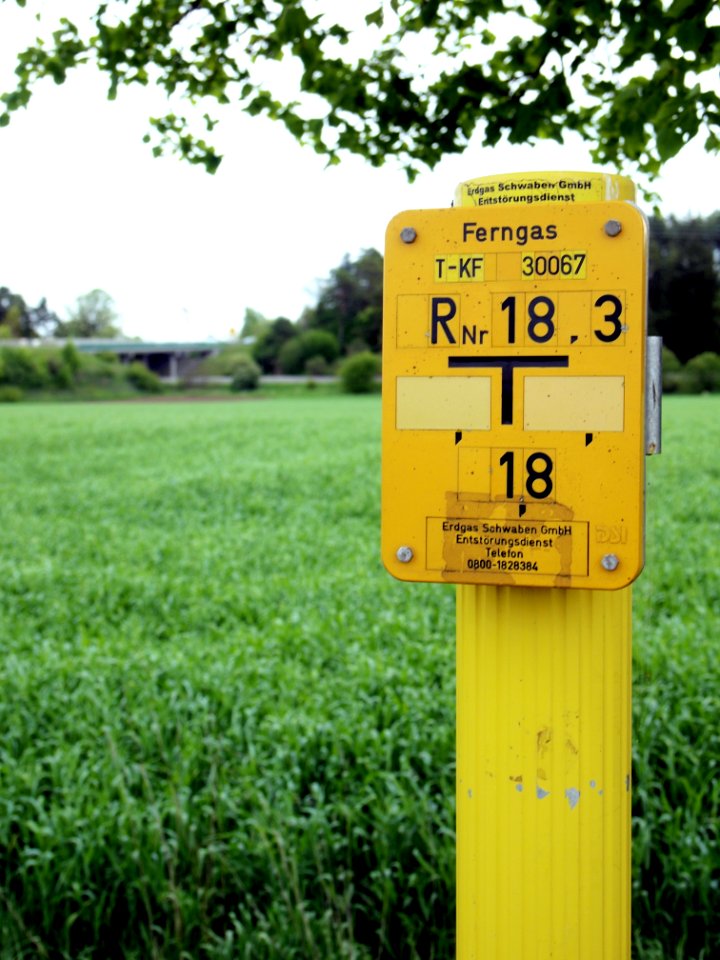 Sichtmarker Erdgas Schwaben bei Kaufbeuren