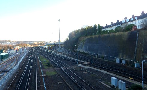 Sidings North of Brighton Station (December 2013, seen from Dyke Road Drive) (1)