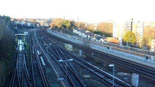 Sidings North of Brighton Station (December 2013, seen from Dyke Road Drive) (2)