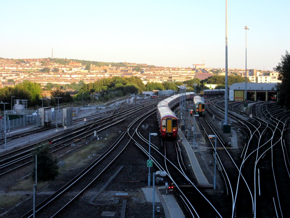 Sidings North of Brighton Station (August 2016, seen from Dyke Road Drive)