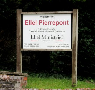 Sign at Entrance to Pierrepoint House (Ellel Ministries International), Frensham (June 2015)