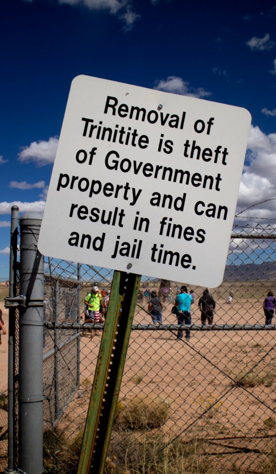 Sign Prohibiting Removal of Trinite at Ground Zero