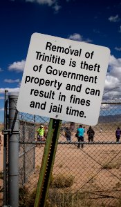 Sign Prohibiting Removal of Trinite at Ground Zero