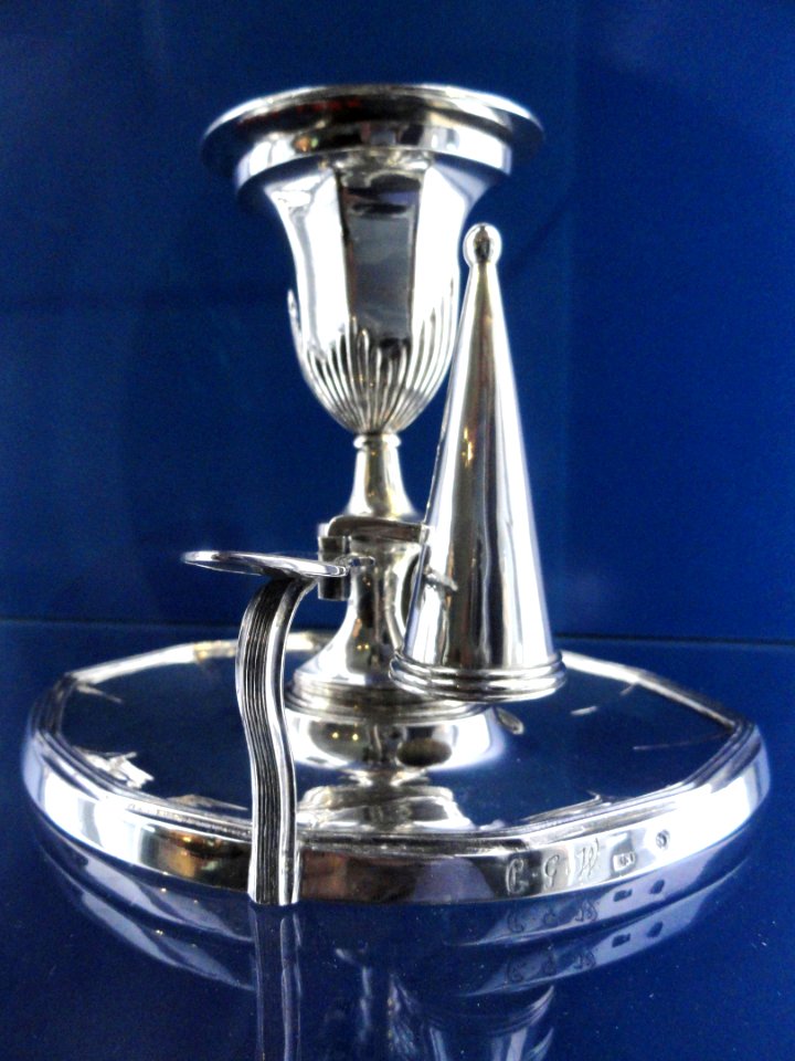 Silver candlestick with snuffer, Henrik Sandberg, 1795-1809 - Hakasalmi Villa - DSC04413