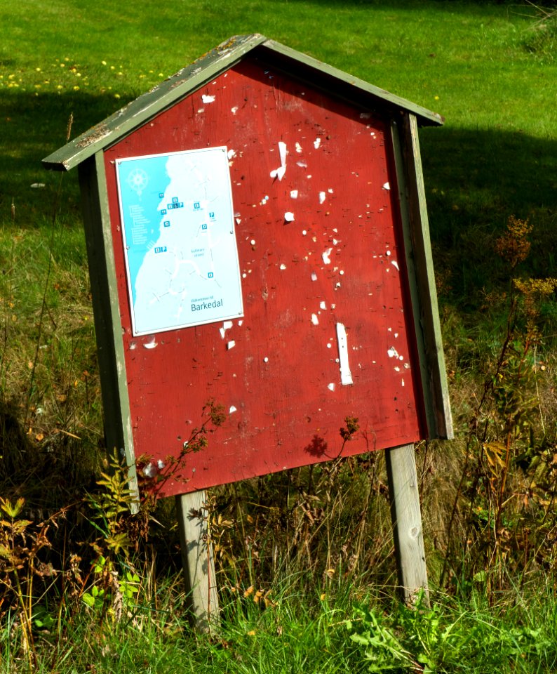Sign board in Barkedal