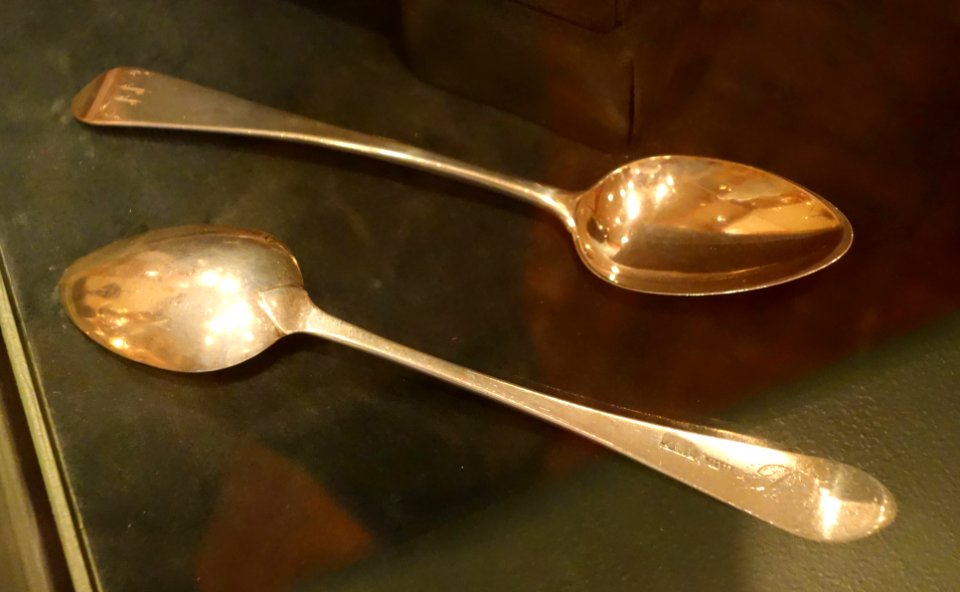 Silver spoons by Adam Lynn, 1795 to c. 1810 - The Lyceum - Alexandria, Virginia - DSC03431