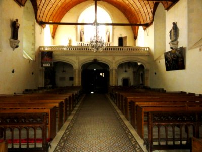 Sillé-le-Guillaume (Sarthe) église, intérieur, nef et tribune