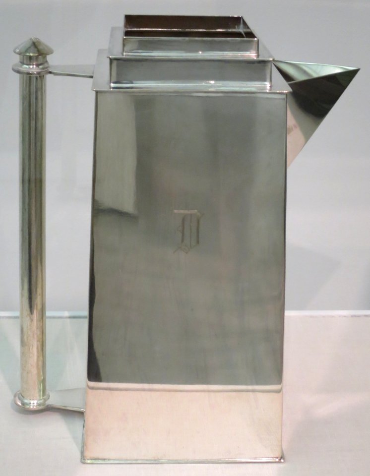 Silver plate pitcher, 'Skyscraper', designed by Louis W. Rice, Wolfsonian-FIU Museum