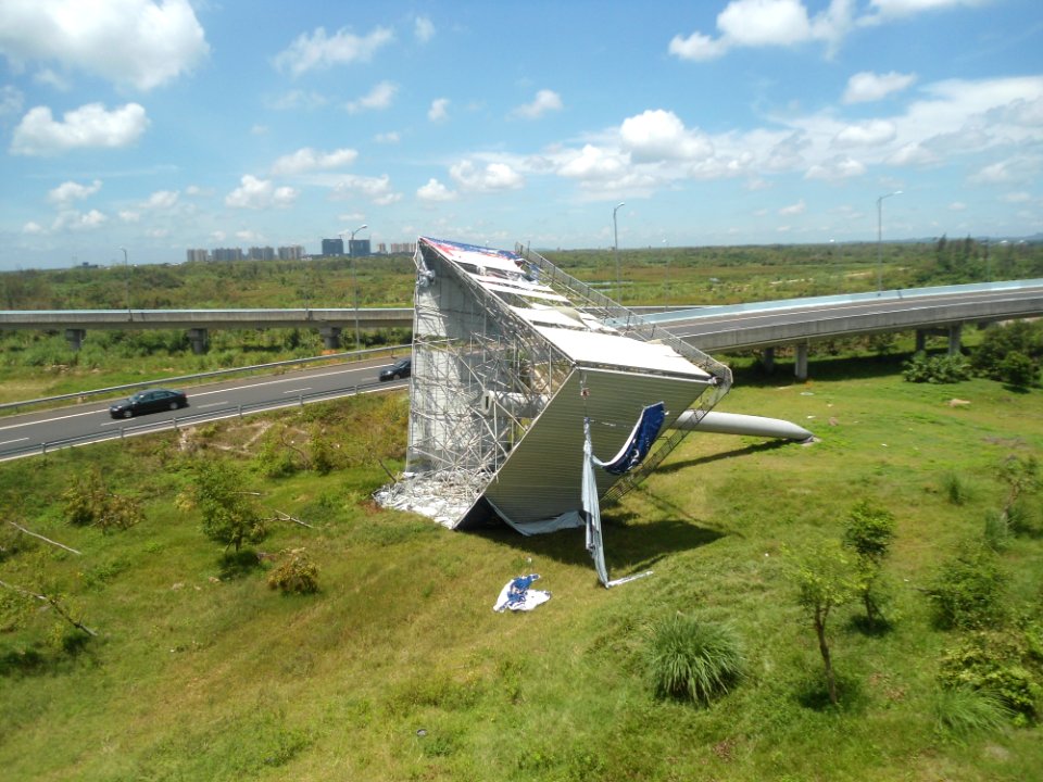 Sign down from Typhoon Rammasun (2014) in Haikou