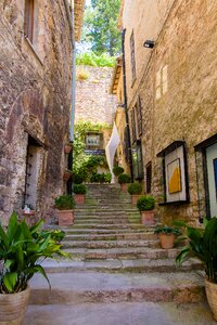 Square monastery stairs