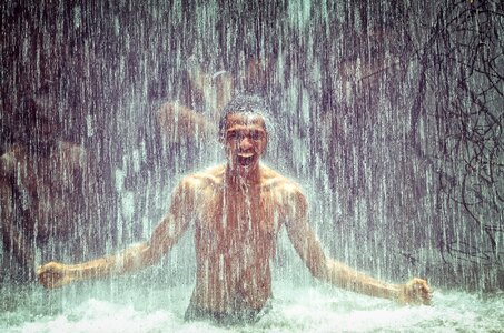 Water black man swimming photo
