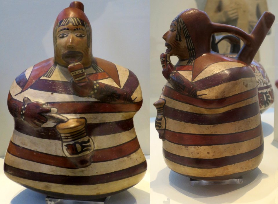 Single-spout vessel in form of seated figure, Nazca culture, Honolulu Museum of Art, 8850.1