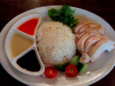 Singpore style chicken, at restaurant in Roppongi