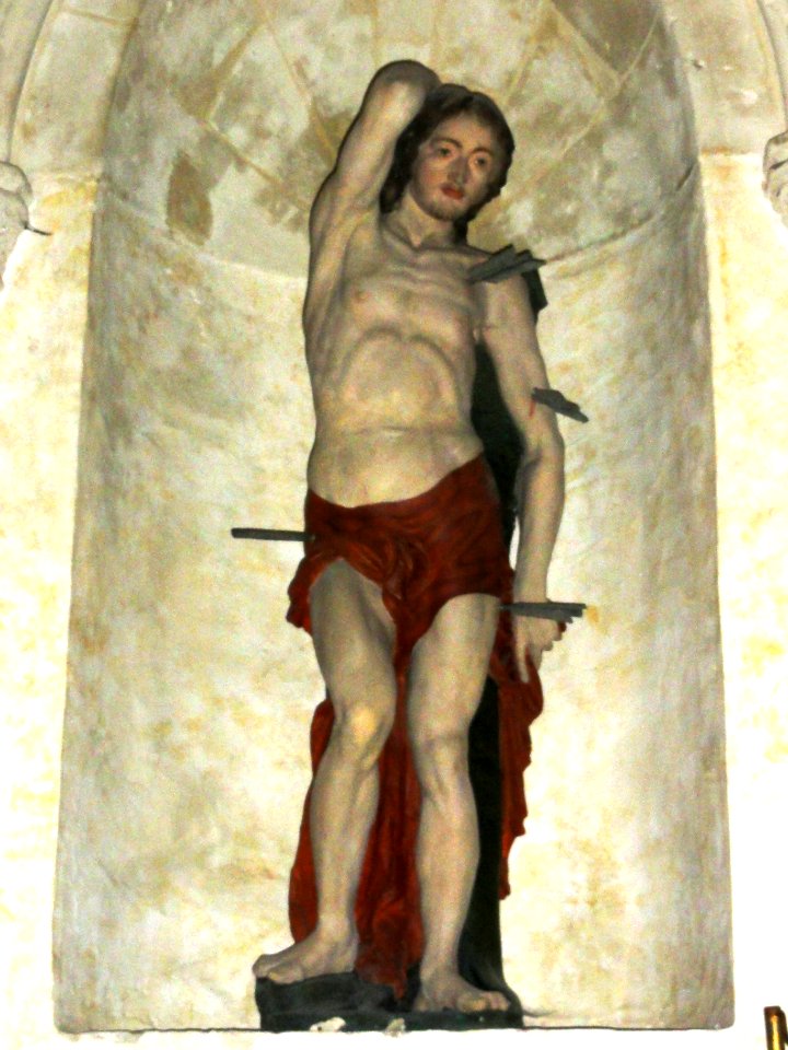 Sillé-le-Guillaume (Sarthe) église,statue saint Sébastien