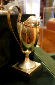 Silver helmet creamer, c. 1790-1810 by James or John Adam - The Lyceum - Alexandria, Virginia - DSC03437