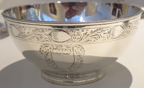 Silver bowl from coffee and tea service manufactured by Littleton and Holland, c. 1800-05