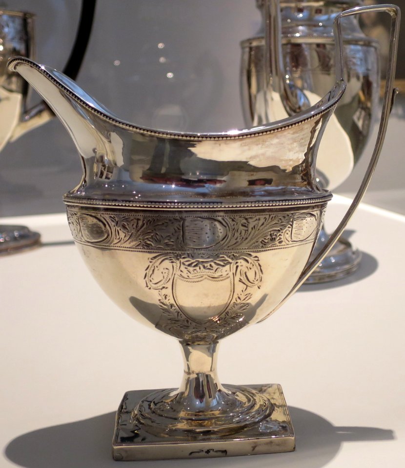Silver creamer from coffee and tea service manufactured by Littleton and Holland, c. 1800-05