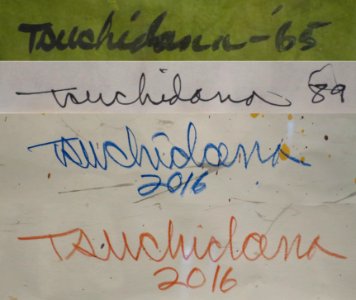 Signatures of American artist Harry Tsuchidana