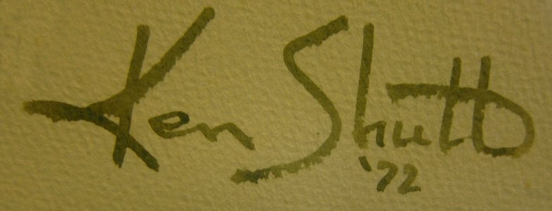 Signature of the American artist Ken Shutt from 1972