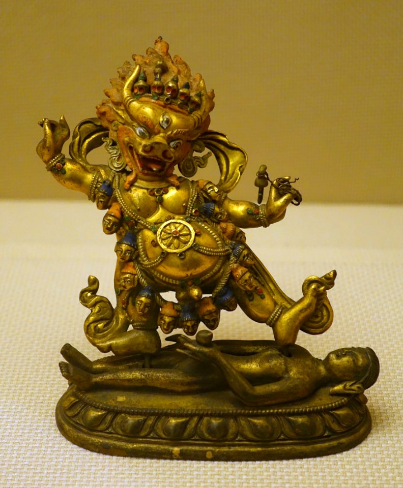 Single-body Vajrabhairava, Tibet, 1644-1911 AD, gilt copper - Sichuan Provincial Museum - Chengdu, China - DSC04353