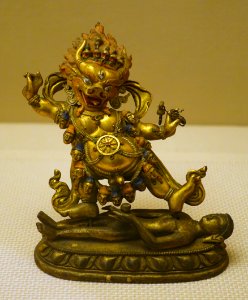 Single-body Vajrabhairava, Tibet, 1644-1911 AD, gilt copper - Sichuan Provincial Museum - Chengdu, China - DSC04353