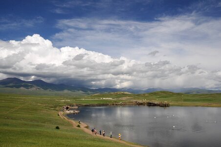 Swan lake in xinjiang tourism photo