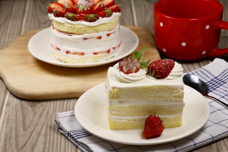 Baking delicious strawberry cake