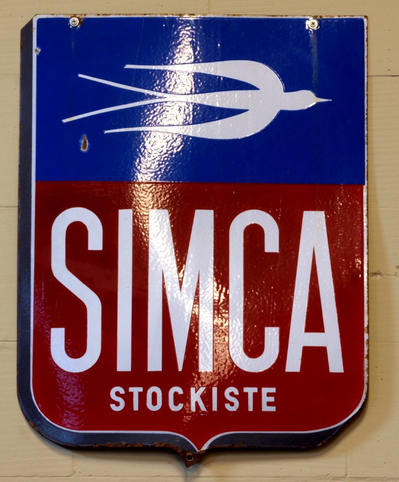 Simca stockiste, Enamel advert sign at the den hartog ford museum pic-010