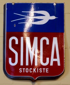 Simca stockiste, Enamel advert sign at the den hartog ford museum pic-010